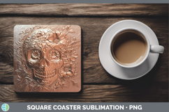 GorgeousBS01 Copper Relief Square Coaster design.