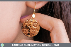 GorgeousBS01 Copper Relief Round Earrings design.