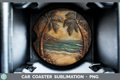 GorgeousBS01 Tooled Leather Car Coaster design.