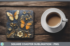 GorgeousBS01 Tooled Leather Square Coaster design.