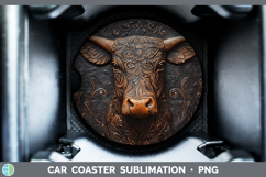 GorgeousBS01 Tooled Leather Car Coaster design.