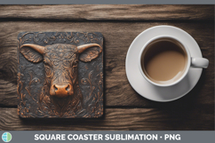 GorgeousBS01 Tooled Leather Square Coaster design.