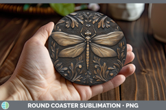 GorgeousBS01 Tooled Leather Round Coaster design.