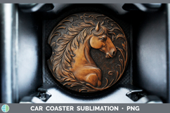 GorgeousBS01 Tooled Leather Car Coaster design.