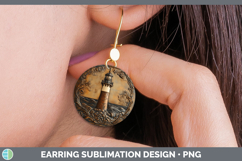 GorgeousBS01 Tooled Leather Round Earrings design.