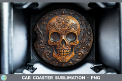 GorgeousBS01 Tooled Leather Car Coaster design.