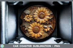 GorgeousBS01 Tooled Leather Car Coaster design.