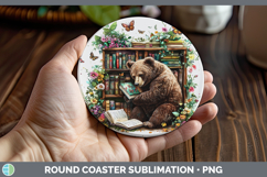 GorgeousBS02 Bookshelf Round Coaster design.