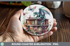 GorgeousBS02 Bookshelf Round Coaster design.