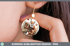 GorgeousBS02 Bookshelf Round Earrings design.