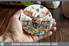 GorgeousBS02 Bookshelf Round Coaster design.