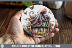 GorgeousBS02 Bookshelf Round Coaster design.