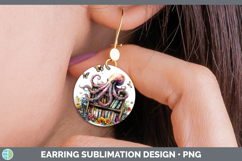 GorgeousBS02 Bookshelf Round Earrings design.