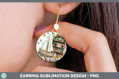 GorgeousBS02 Bookshelf Round Earrings design.