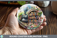 GorgeousBS02 Bookshelf Round Coaster design.