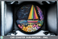 GorgeousBS02 Rainbow  Car Coaster design.