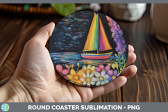 GorgeousBS02 Rainbow  Round Coaster design.