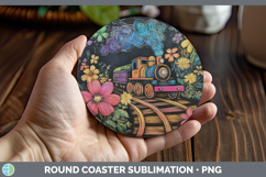 GorgeousBS02 Rainbow  Round Coaster design.