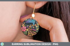 GorgeousBS02 Rainbow  Round Earrings design.