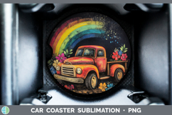 GorgeousBS02 Rainbow  Car Coaster design.