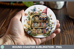 GorgeousBS03 Bookshelf Round Coaster design.