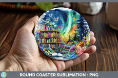 GorgeousBS03 Bookshelf Round Coaster design.