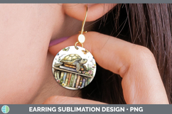 GorgeousBS03 Bookshelf Round Earrings design.
