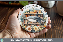 GorgeousBS03 Bookshelf Round Coaster design.