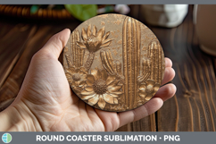 GorgeousBS03 Copper Relief Round Coaster design.