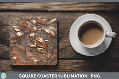 GorgeousBS03 Copper Relief Square Coaster design.