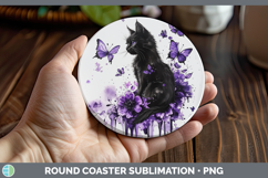 GorgeousBS03 Purple Drips Round Coaster design.