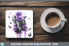 GorgeousBS03 Purple Drips Square Coaster design.