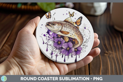 GorgeousBS03 Purple Drips Round Coaster design.