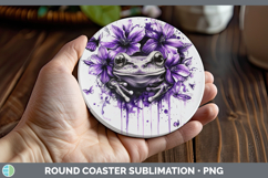 GorgeousBS03 Purple Drips Round Coaster design.