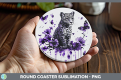GorgeousBS03 Purple Drips Round Coaster design.
