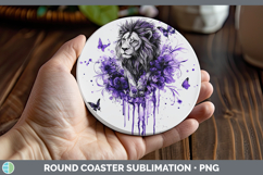 GorgeousBS03 Purple Drips Round Coaster design.