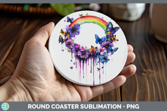 GorgeousBS03 Purple Drips Round Coaster design.