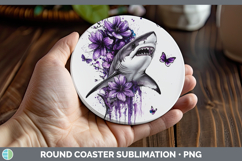 GorgeousBS03 Purple Drips Round Coaster design.