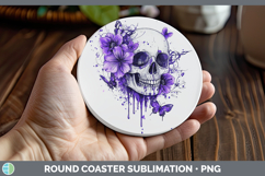 GorgeousBS03 Purple Drips Round Coaster design.
