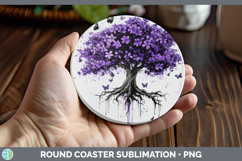 GorgeousBS03 Purple Drips Round Coaster design.