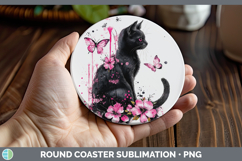 GorgeousBS035 Pink Drips Round Coaster design.