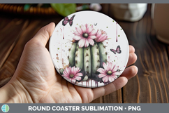 GorgeousBS035 Pink Drips Round Coaster design.