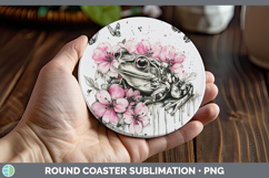 GorgeousBS035 Pink Drips Round Coaster design.