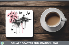 GorgeousBS035 Pink Drips Square Coaster design.