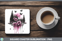 GorgeousBS035 Pink Drips Square Coaster design.