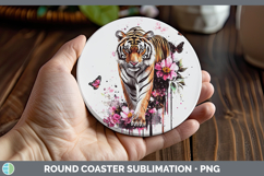 GorgeousBS035 Pink Drips Round Coaster design.