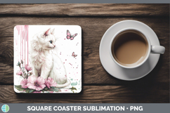 GorgeousBS035 Pink Drips Square Coaster design.