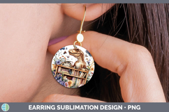 GorgeousBS04 Bookshelf Round Earrings design.