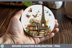 GorgeousBS04 Bookshelf Round Coaster design.