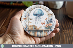 GorgeousBS04 Bookshelf Round Coaster design.